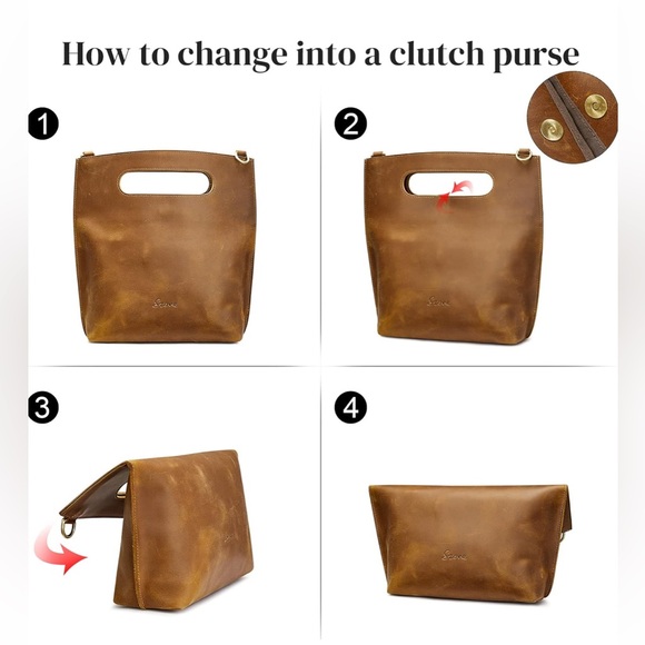 S-Zone leather crossbody purse bag - Picture 5 of 15